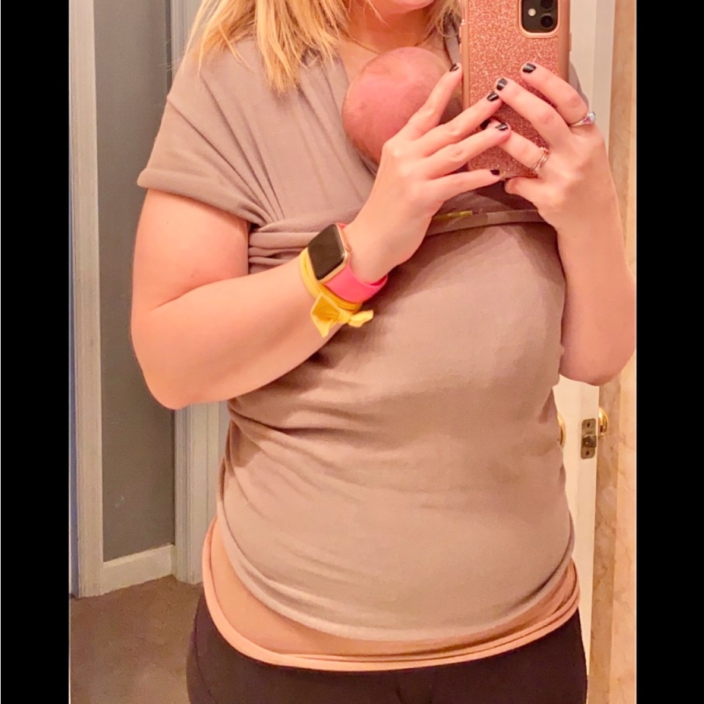 Women's Tan Baby Wrap Top
